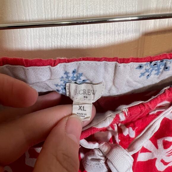 J. Crew Red and White Bow Pajama Pants Holiday Jammies Size Extra Large - Picture 2 of 6